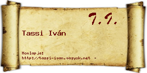 Tassi Iván névjegykártya