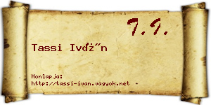 Tassi Iván névjegykártya